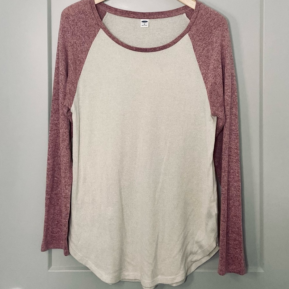 Old Navy Purple And White Casual Long Sleeve Shirt